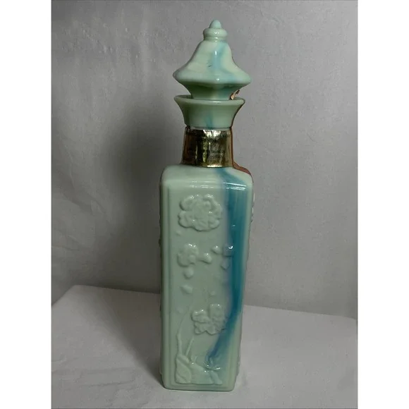 Empty Jim Beam Slag Green Liquor Decanter with Stopper 1972 Beautiful - Picture 5 of 9